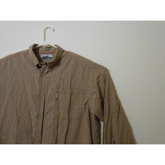 Columbia Men's 2XL Long Sleeve Shirt Button Up Checkered‎ White Brown Gift - Picture 2 of 5